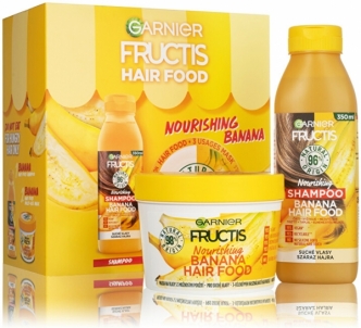 Dovanų komplekts Garnier Fructis Hair Food Banana nourishing care gift set for dry hair Smaržu un kosmētikas komplekti