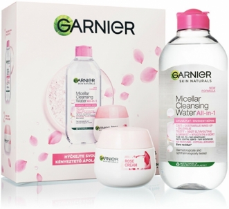 Dovanų rinkinys Garnier Gift set of care for sensitive skin Skin Natura l s Rose Kvepalų ir kosmetikos rinkiniai