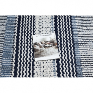 Dryžuotas sizalio kilimas su mėlynais akcentais COLOR | 80x150 cm 
