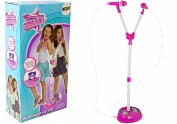 Du mikrofonai su stovu &quot;My Music World MP3&quot;, rožinis Muzikālā rotaļlietas
