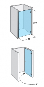 Dušo durys IDO Design 70, dešininės