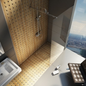 Shower enclosures Ravak Walk-in Wall, 100x200 Juoda+Transparent