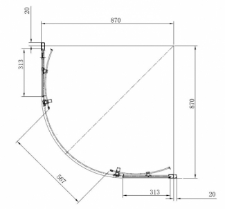 Shower enclosures S-Line, Anima Tex 90x90