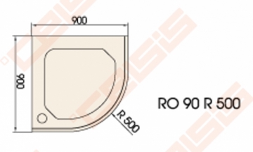 Dušo padėklas PAA CLASSIC 90x90 su panele ir kojelėmis, pilkas (radius 500)