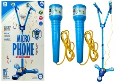 Dvigubas karaokė mikrofonas, mėlynas Muzikiniai žaislai