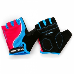 Velosipēdistu cimdi Meteor blue/pink/black