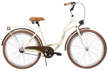 Dviratis AZIMUT City Lux 26 2021 cream-brown City bikes