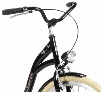 Dviratis AZIMUT City Lux 28 2021 black-cream Miesto dviračiai