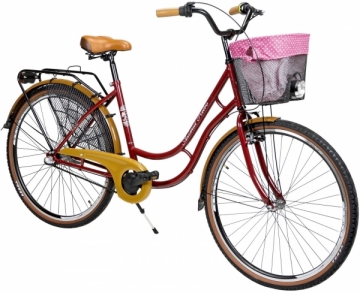 Moteriškas miesto dviratis AZIMUT Holland Retro 28 3-speed 2021 burgund 