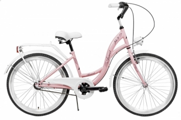 Dviratis AZIMUT Julie 24 Nexus3 2021 pink-white Bikes for kids