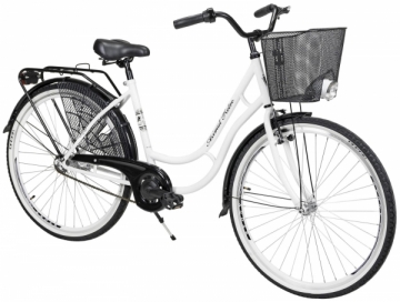 Miesto dviratis moterims AZIMUT Retro Lux 28 2021 white-black 