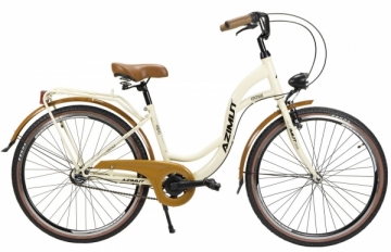 Dviratis AZIMUT Vintage 26 3-speed 2023 cream-brown shiny City bikes