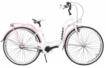 Dviratis AZIMUT Vintage 28 3-speed 2023 white-pink shiny City bikes