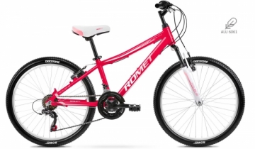 Dviratis Romet Jolene 24 Alu 2021 red-white Paauglių dviračiai