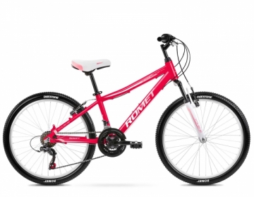 Dviratis Romet Jolene 24 Alu 2022 pink-white Paauglių dviračiai