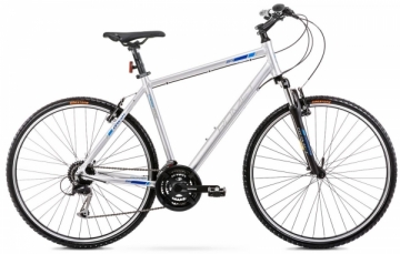 Velosipēds Romet Orkan 2 M 28 LTD 2021 silver-blue-19 / M Hibrīdu (Cross) velosipēdi