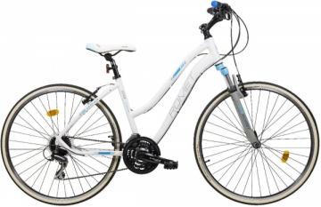 Velosipēds Romet Orkan 2D LTD 2021 white-blue Hibrīdu (Cross) velosipēdi