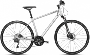 Dviratis Romet Orkan 7 M 28 2023 silver-grey-18 / M Hibridiniai (Cross) dviračiai