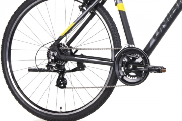 Dviratis UNIBIKE Prime GTS 2022 black-yellow-19 Hibridiniai (Cross) dviračiai