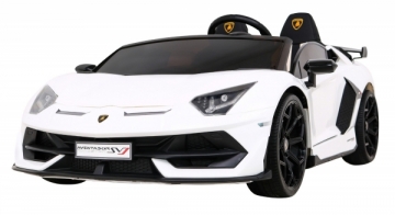 Dvivietis elektromobilis Lamborghini SVJ DRIFT, baltas Elektriniai automobiliai vaikams