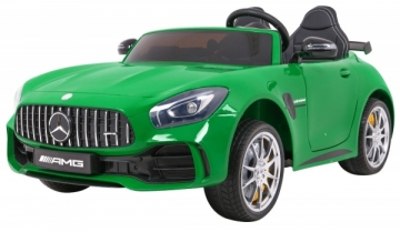 Dvivietis elektromobilis Mercedes-Benz GT R 4x4, žalias lakuotas Elektriniai automobiliai vaikams