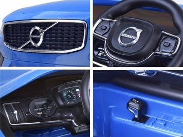 Dvivietis elektromobilis Volvo S90, mėlynas