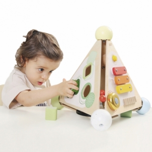 Edukacinė medinė piramidė - Classic World, 4in1 Izglītojošās rotaļlietas