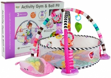 Edukacinis kilimėlis su kamuoliukais, rožinis Spēļu un aktivitātes paklājiņi