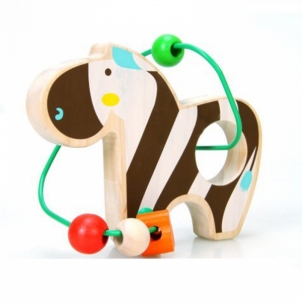 Medinis edukacinis žaislas kūdikiui Labirintas Zebras 