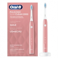 Elektrinis dantų šepetėlis ORAL B Sonic Pulsonic Slim Clean 2000 Pink Sensitiv e Elektriniai dantų šepetėliai
