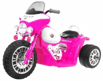 Elektrinis policijos motociklas Harley Davidson, rožinis Автомобили для детей
