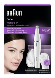 Epilaitorius Braun Face epilator with Face 830 cleansing brush