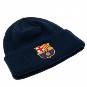 F.C. Barcelona atlenkta žieminė kepurė (Mėlyna)