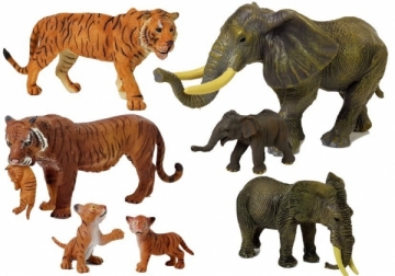 Figūrėlių rinkinys: Safari gyvūnai (dramblys, tigras)
