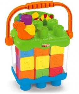 Fisher-Price kibirėlis su kubeliais P8793 Кубики, строительные наборы