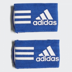 Futbolo apsaugų laikikliai adidas AZ9875, mėlyni su baltu logotipu