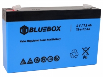 Gelinis akumuliatorius BlueBox VRLA AGM 6V 7.2Ah Priedai vaikiškiems automobiliams
