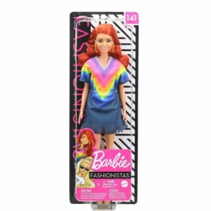 GHW55 Barbie Fashionistas Doll with Long Red Hair Wearing Fringe Dress MATTEL