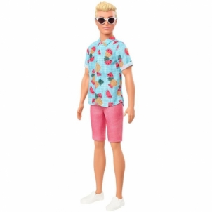 GHW68 Barbie Ken Fashionistas Doll Sculpted Blonde Hair & Tropical Print Shirt MATTEL