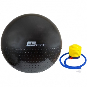 Gimnastikos kamuolys su masažuokliu, 75 cm, juodas Mankštos kamuoliai