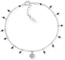 Grandinėlė Amen Original silver bracelet with crystals and zircons Romance BRCBNZ Burst