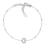 Grandinėlė Amen Romantic silver bracelet with heart Cuddles BRGOCUB3 Eksplozijas