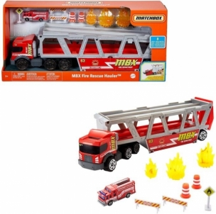 GWM23 Matchbox Fire Rescue Hauler Playset Themed Hauler with 1 Fire-Themed Vehicle