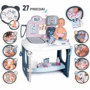 Gydytojo priežiūros rinkinys su lėle ir priedais 27 vnt. | Baby Care Centrum | Smoby 240300