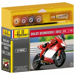 Heller plastikinio motociklo modelio rinkinys 50926 DUCATI DESMOSEDICI 2003 1/24 Stick patterns for kids