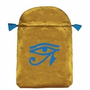 Horus Eye velvetinis geltonas maišelis kortoms