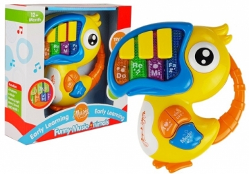 Interaktyvus pianinas „Papūga“, geltonas Toys for babies