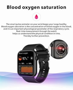 Išmanus laikrodis Wotchi Smartwatch WQX7B - Black
