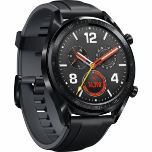 Išmanusis laikrodis Huawei Watch GT black stainless steel with graphite black silicone strap 46mm (FTN-B19)