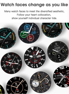 Išmanusis laikrodis Wotchi Smartwatch W25S - Silver/Black Leather